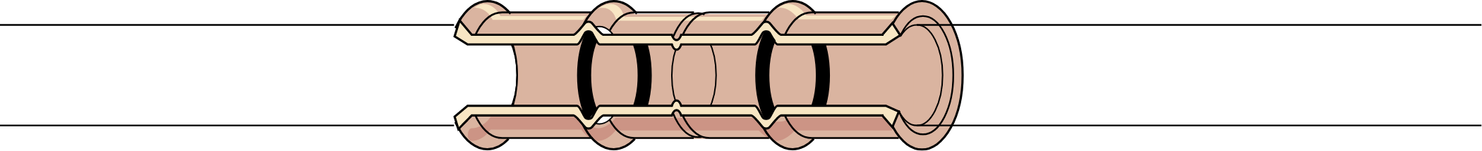 Press Fits line drawing of pipes